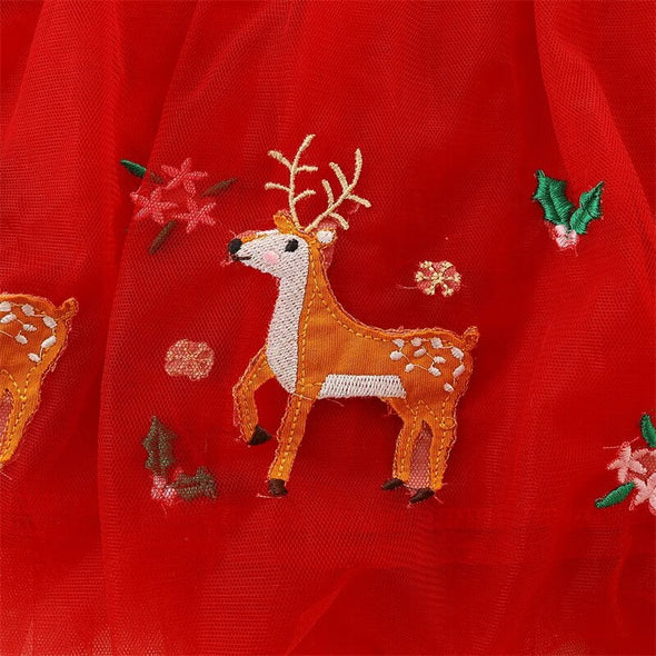 Reindeer Design Long-sleeve Dress