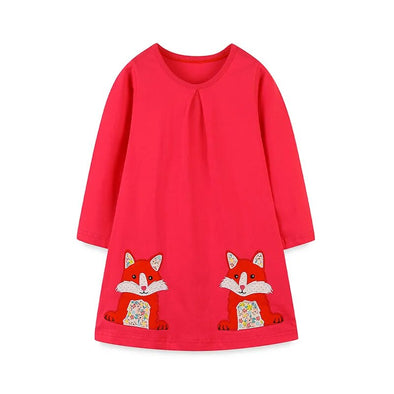 Animal Design Long-sleeve Dress