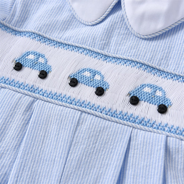 Embroidered Car Design Romper 