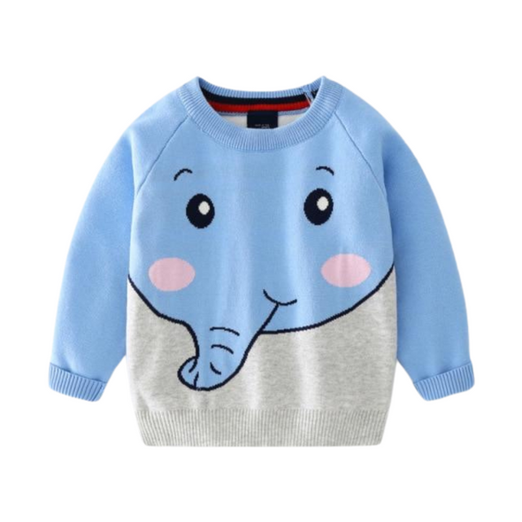 Elephant Design Pullover Sweater