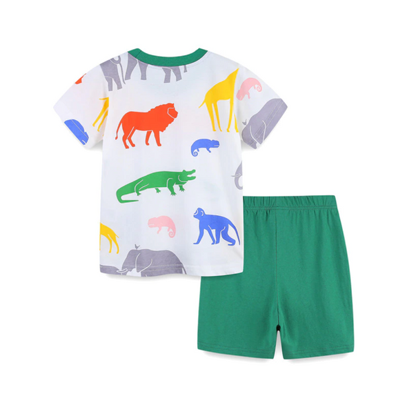 Animal Print Tee & Shorts Set