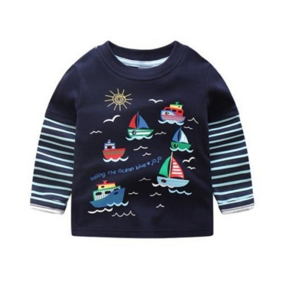 Sail Boat Design Long-sleeve Tee