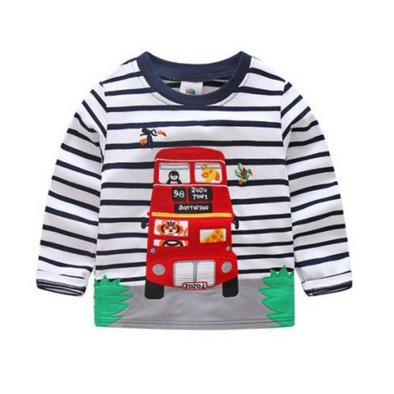 Red Bus Design Long-sleeve Tee