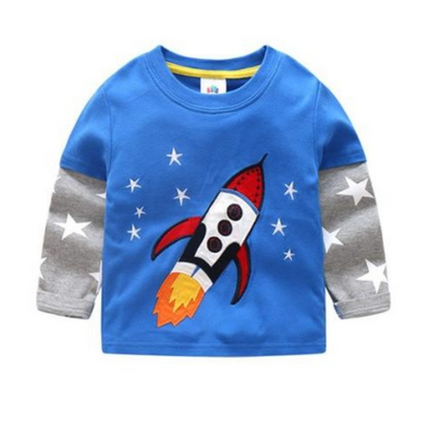 Spaceship Design Long-sleeve Tee