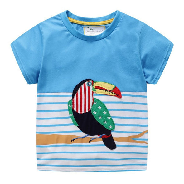 Colorful Bird Design Summer Tee