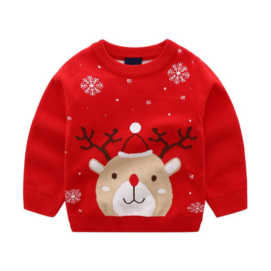 Reindeer Design Pullover Sweater 