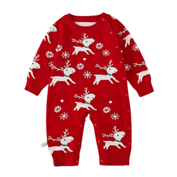 Christmas Reindeer Long-sleeve Romper