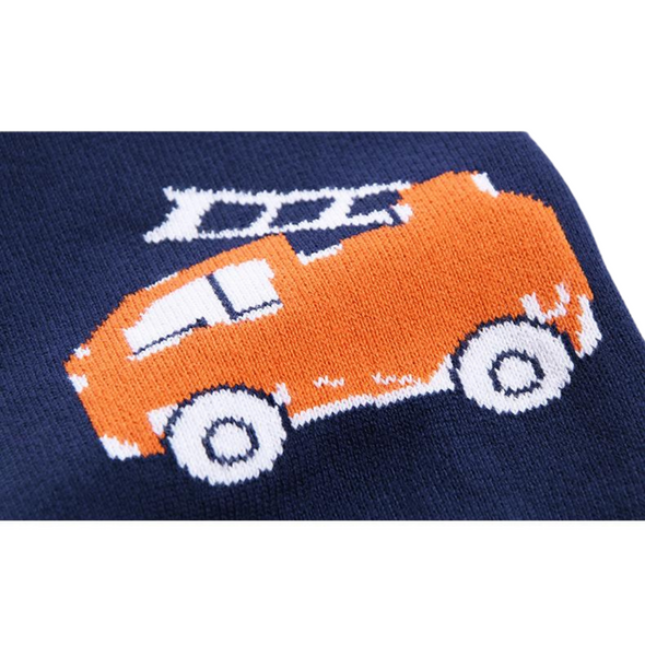 Truck Design Button Front Sweater