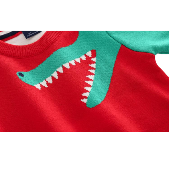 Alligator Design Pullover Sweater