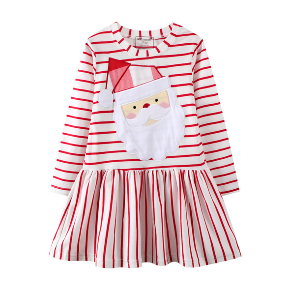 Striped Santa Long-sleeve Dress
