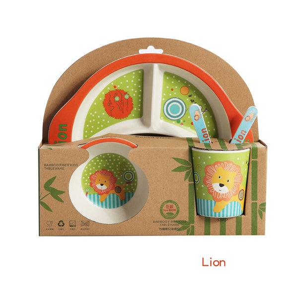 Bamboo Cartoon Toddler Dinner Set