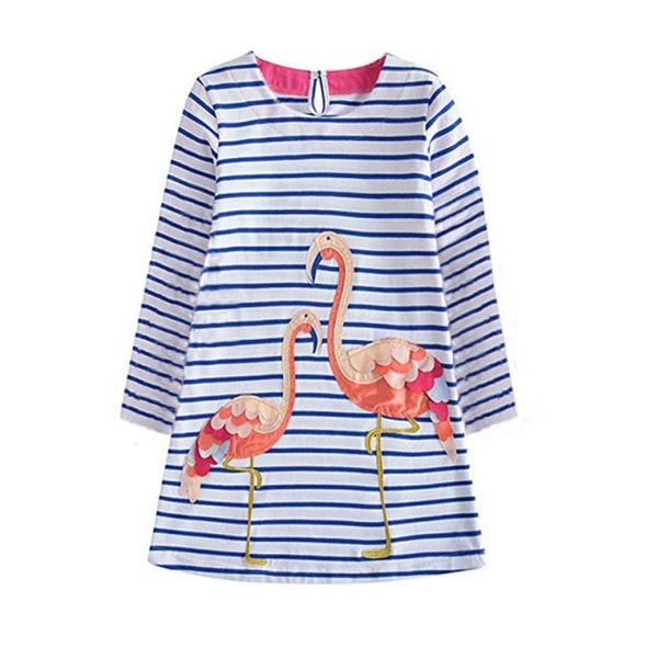 Flamingo Design Long-sleeve Dress