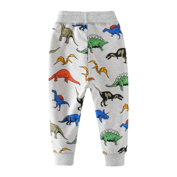 Colorful Dinosaur Design Sweatshirt and Sweatpants Set