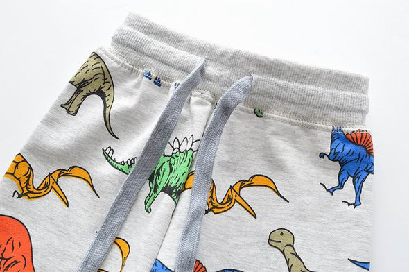 Colorful Dinosaur Design Sweatshirt and Sweatpants Set