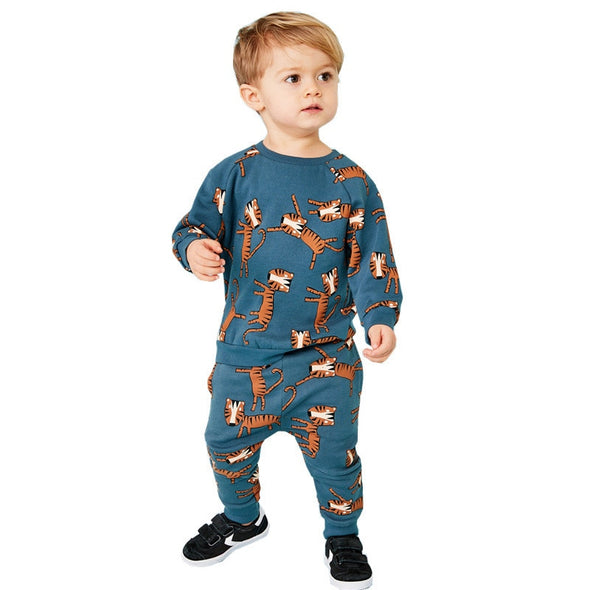 Fun Tiger Design Sweatshirt & Sweatpants Set