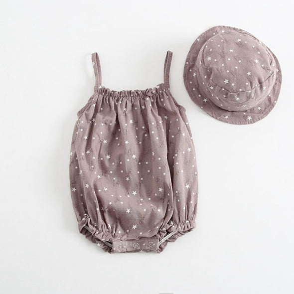 Star Design Romper & Hat