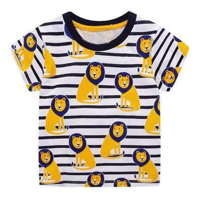 Cute Lion Print Summer Tee