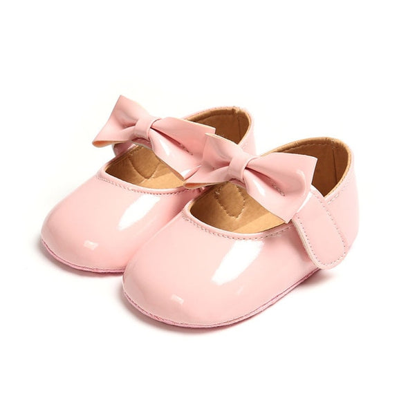 Mary Jane Soft Soled First Walkers With Bow