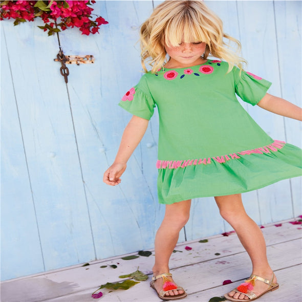 Fun Green Girl's Summer Dress