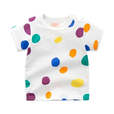 Colorful Dotted Print Summer Tee