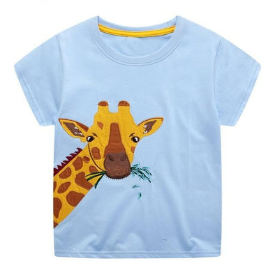 Giraffe Embroidered Summer Tee