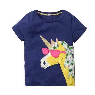 Fun Unicorn Embroidered Summer Tee