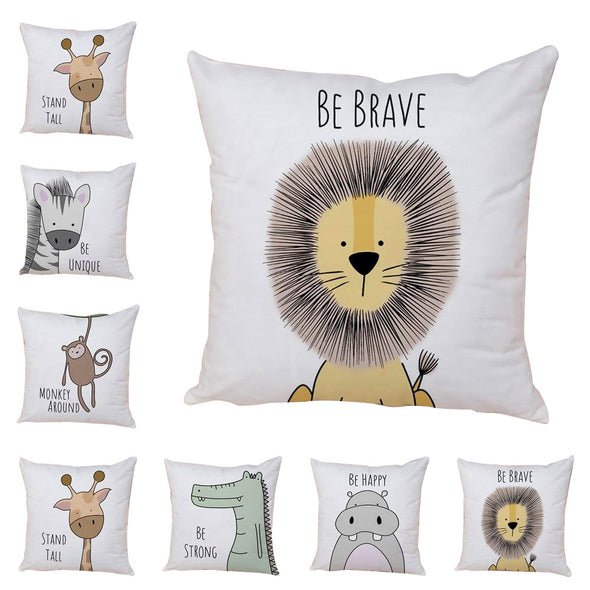 Cute Animal & Inspirational Slogan Cushion Covers