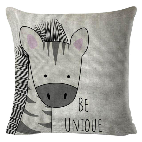 Cute Animal & Inspirational Slogan Cushion Covers