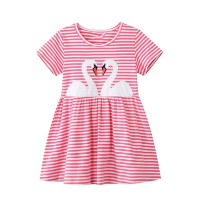 Striped Swan Summer Dress