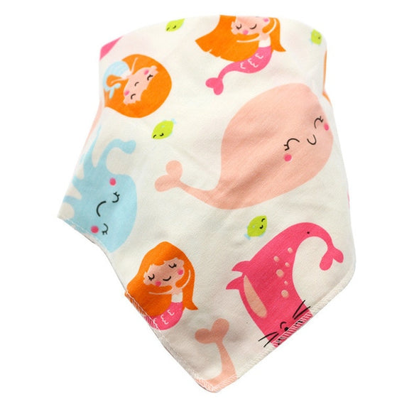 Cartoon Cotton Triangle Bandana Bib