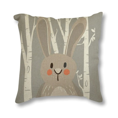 Woodland Animal Linen Cushion Covers