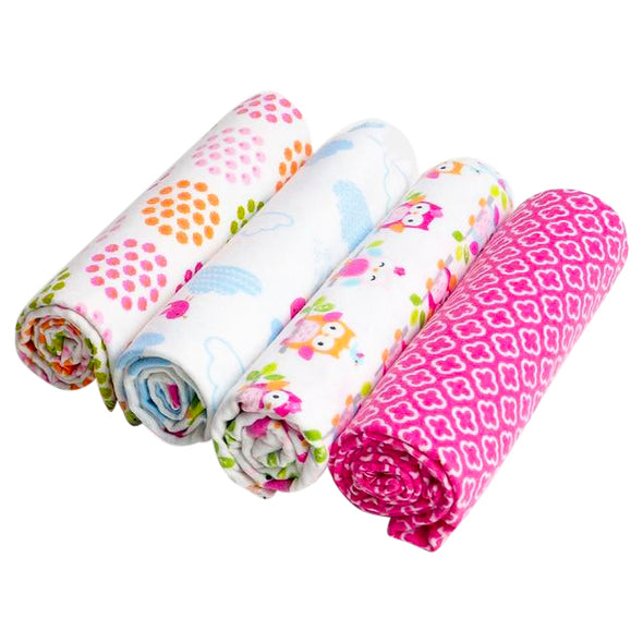 100% Muslin Cotton Baby Swaddles 4 Pack