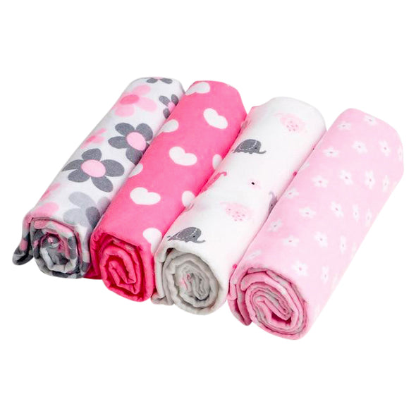 100% Muslin Cotton Baby Swaddles 4 Pack