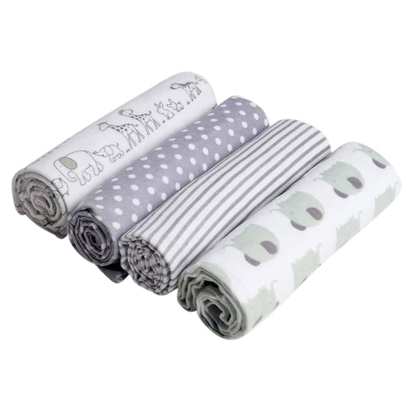 100% Muslin Cotton Baby Swaddles 4 Pack