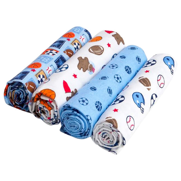 100% Muslin Cotton Baby Swaddles 4 Pack