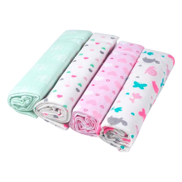 100% Muslin Cotton Baby Swaddles 4 Pack