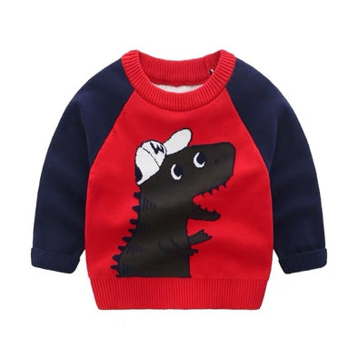 Dinosaur Design Pullover Sweater