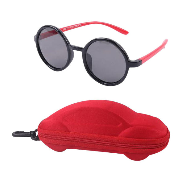 Round Polarized UV 400 Protected Children's Sunglasses & Case