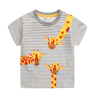 Baby Giraffe Embroidered Summer Tee