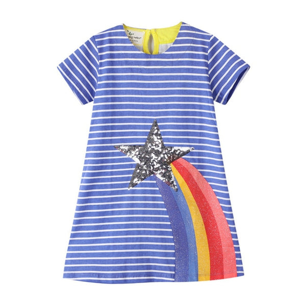 Striped Star Design Summer Dress