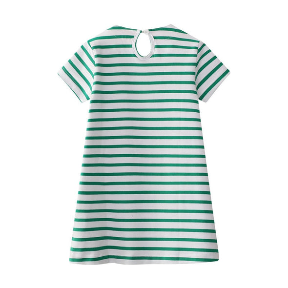 Striped Parrot Print Summer Dress