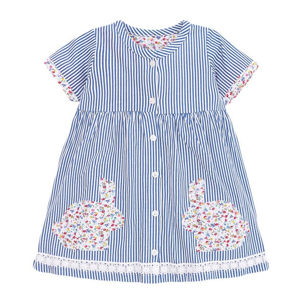 Striped Bunny Design Summer Dress