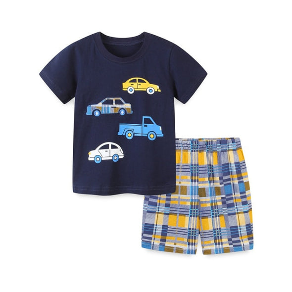 Cars Print Tee & Shorts Set