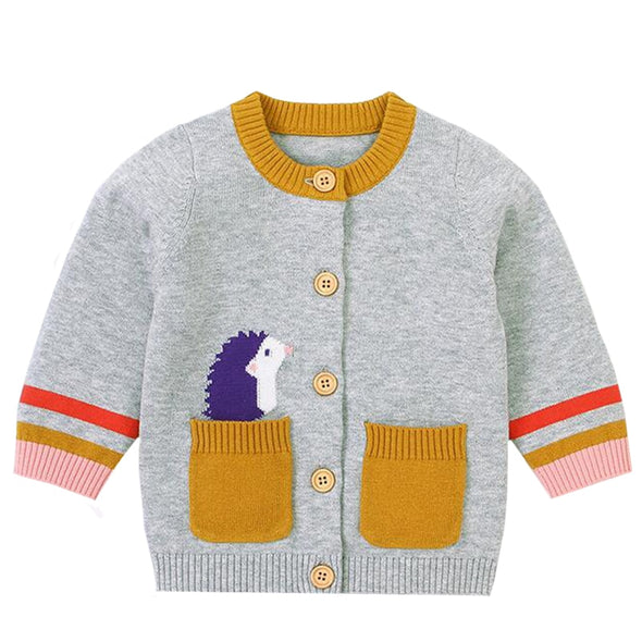 Hedgehog Design Button Front Sweater