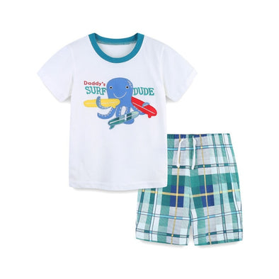 Cute Surfer Tee & Shorts Set