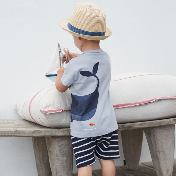 Whale Design Tee & Shorts Set