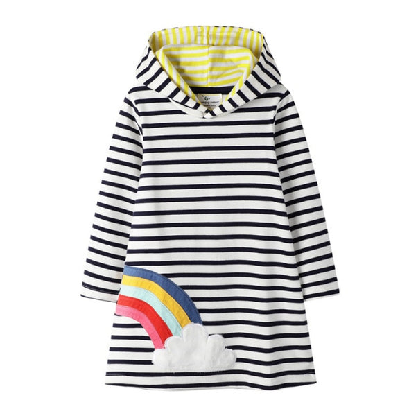 Striped Rainbow Design Swimming Coverall