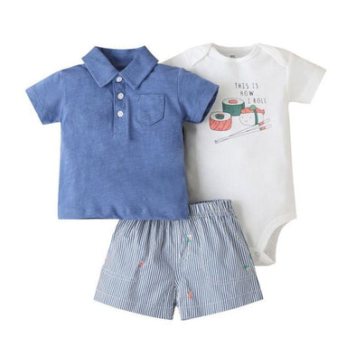 Sushi 3 Piece Tee & Shorts Set