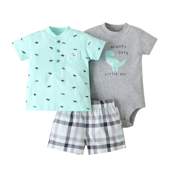 Dinosaur 3 Piece Tee & Shorts Set