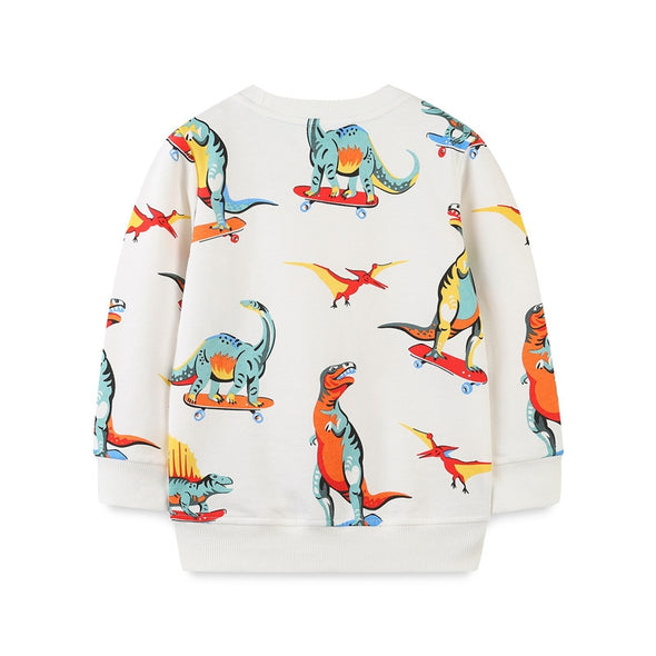 Colorful Dinosaur Design Sweatshirt